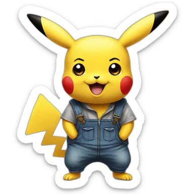 Pikachu sur sacha sticker