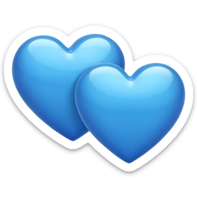 Dos coras azules pero arriba de otro pero solo 2 coras azules como este quiero pero en azul 💞 sticker