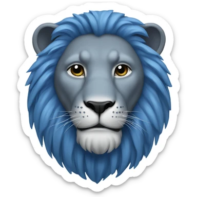Blue lion sticker