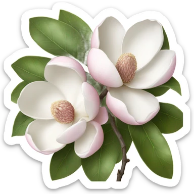 Three magnolia flowers sticker