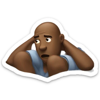 Person trying to get out of bed cuz they are tired sticker