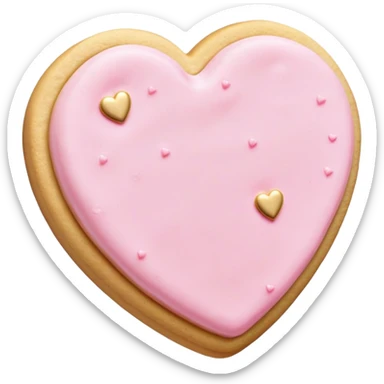 pink buttercream sugar cookie with gold heart sprinkles  sticker