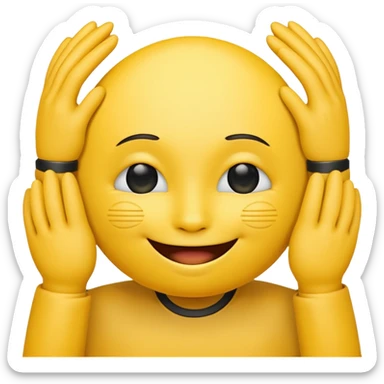 yellow emoticon with hands covering the eyes shieled from slight sticker