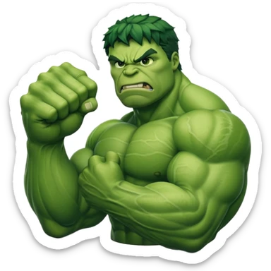 big muscular green hulks fist  sticker