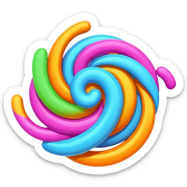 the word 'GLATT' in bold neon colorful text emoji with a swirling effect to suggest movement sticker