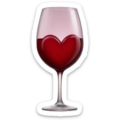 Wine colour heart  sticker