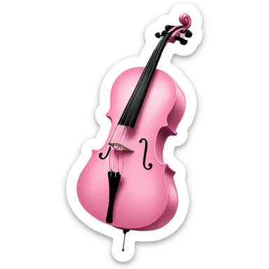 pink cello ￼ sticker