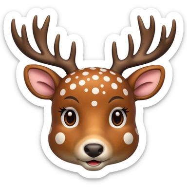 polka dot deer sticker
