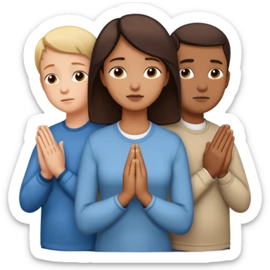 a family praying sticker