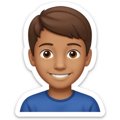 A 12 year old mexican boy with brown hair  sticker