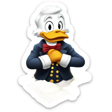 Scrooge McDuck counting money sticker