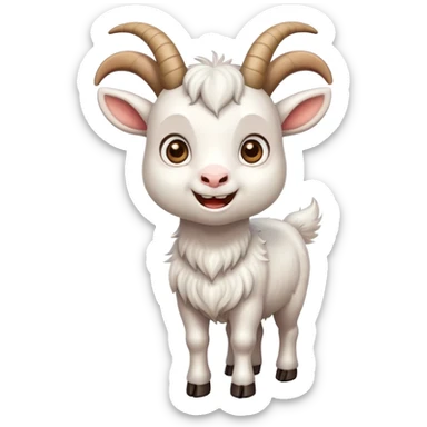 cute cartoon goat with horns sticker