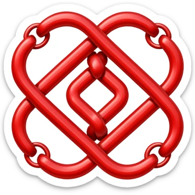 Red chain link logo sticker
