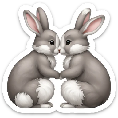 Kissing rabbit, profile, long ears sticker
