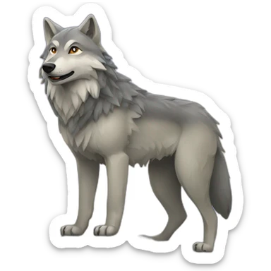 a Wolf on a montain sticker