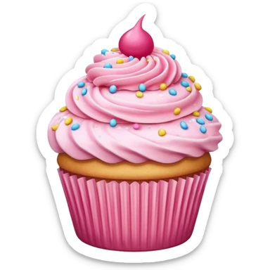 Cupcake with pink icing sticker