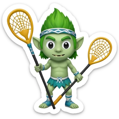 Troll holding lacrosse stick sticker