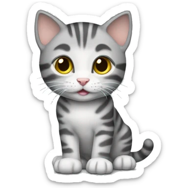 Gray tabby kitten  sticker