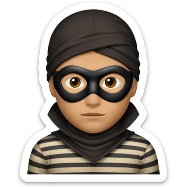 thief, with stripped shirt, facemask, thief mask. sticker
