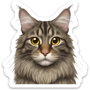 Maine Coon with a fly on his nose sticker