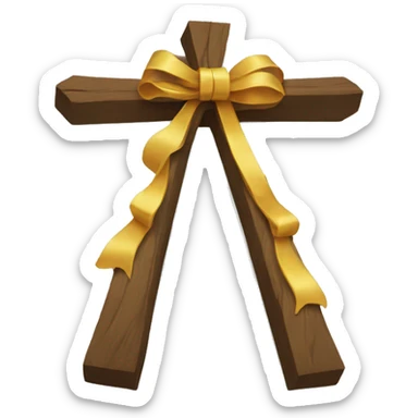 Cross with bow sticker