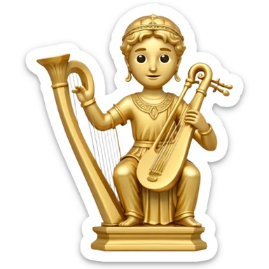 musician statue gold sticker