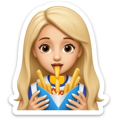 ariana grande munching fries sticker