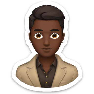 stylish dark-skinned male portrait sticker