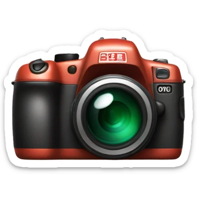 digital camera taking a picture with flash on sticker