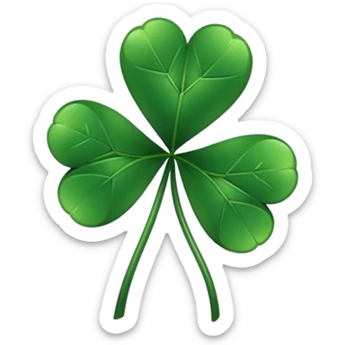 Five leaf clover black sticker