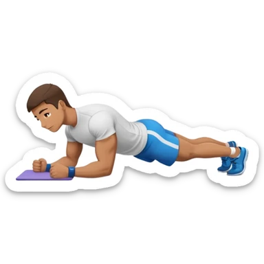guy workout abs shirt on and plank sticker