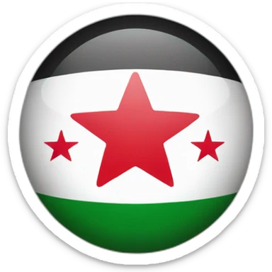 syria flag with 3 red star sticker