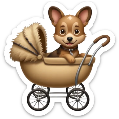 wild dog in a pram sticker