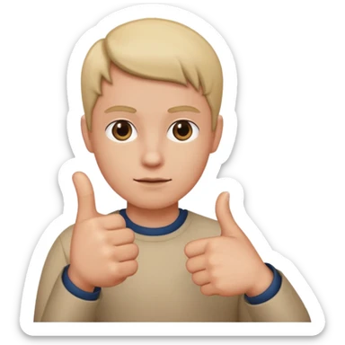 Person pointing with thumb to the side and side eyeing  sticker