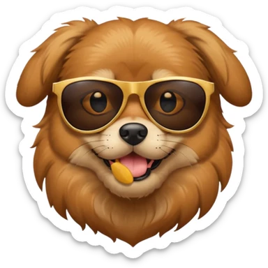 dog with total black sunglasses sticker