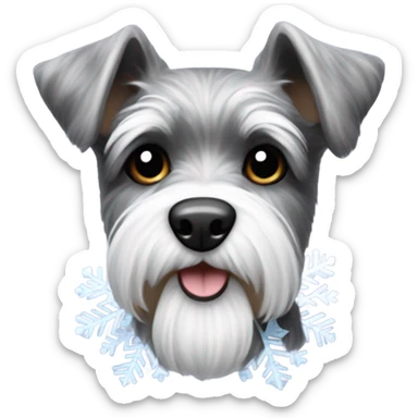 Schnauzer with snowflake  sticker