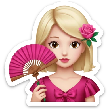 Clean girl pink fan and I love rose sticker