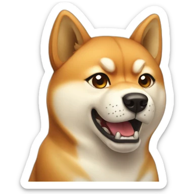 angry shiba dog sticker
