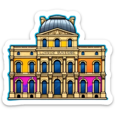 I want a graffiti style Louvre museum sticker. sticker