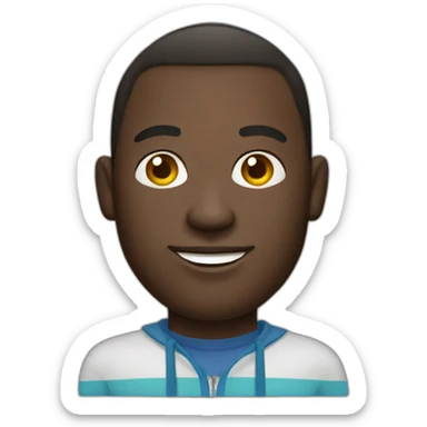 fair complexion male African manager in beach wear sticker