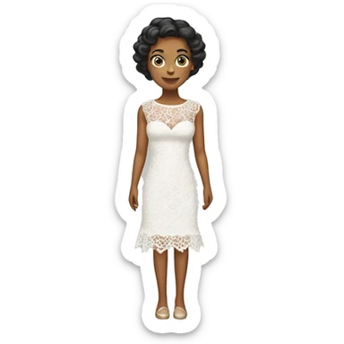 white lace dress sticker