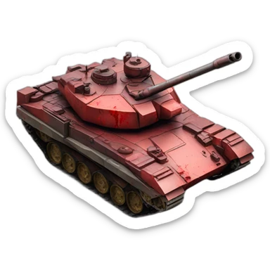 t90 tank made from fresh meat with blood sticker
