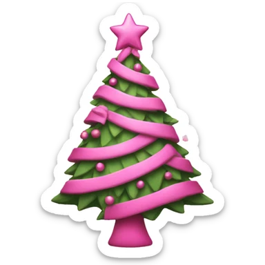 Pink Christmas tree sticker