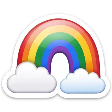 make an emoji of the words gay in rainbow colouring sticker