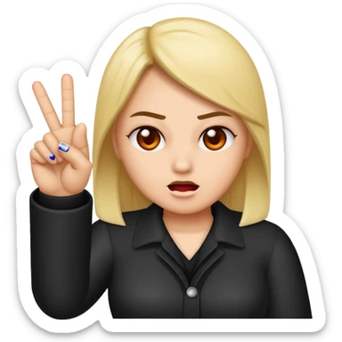 A baddie showing middle finger  sticker