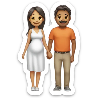 pareja embarazada  sticker