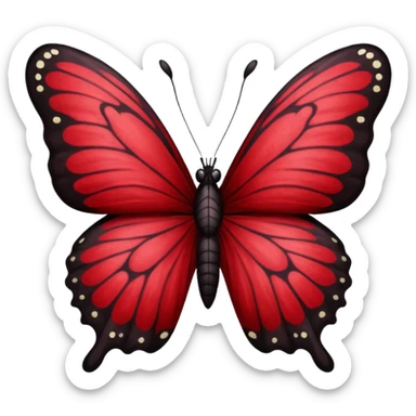 butterfly dark red sticker