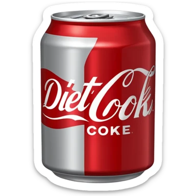 Tin diet Coke emoji only grey tin with red writing sticker