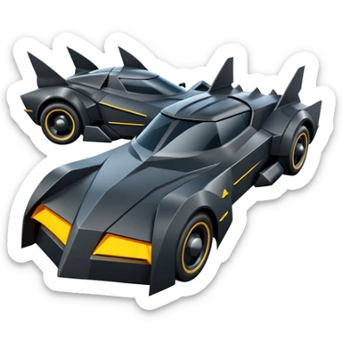  the animated series futuristic Batmobile loosely based on 1936 cord 812 (flat long faceted body) stealthy understated hot rod  sticker