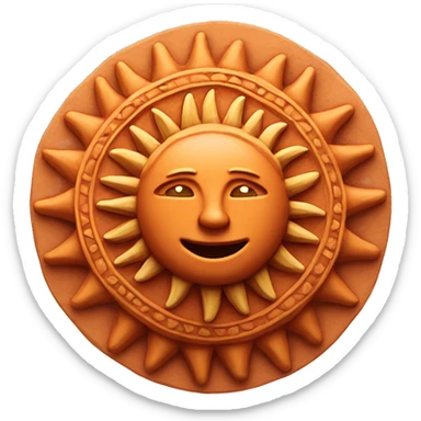 Terracotta sun sticker